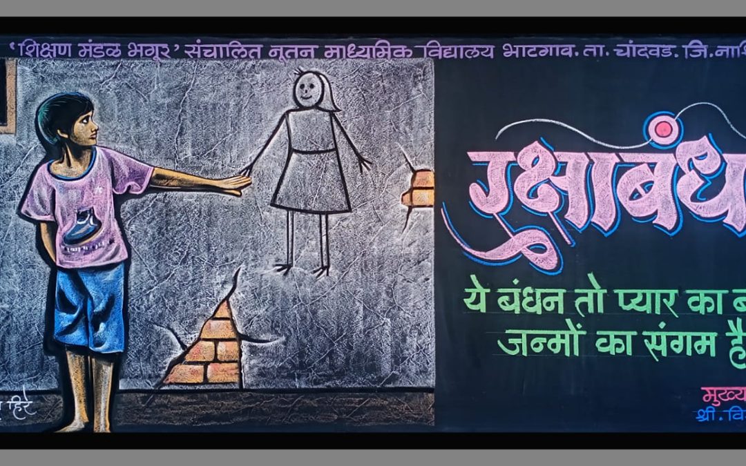🛑 फलक रेखाटन रक्षाबंधन